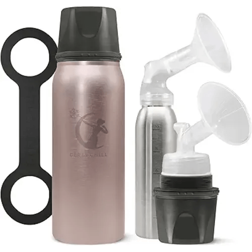 CERES CHILL OG Breastmilk Chiller & Warmer – 12–34oz Portable Breast Milk Cooler, Storage & Baby Bottle for Travel, Work or On-The-Go – Pump Compatible Container – La Vie En Rose Gold