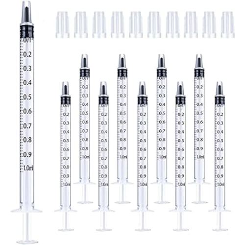 30Pcs 1ml Syringes with Cap Oral Dispenser Syringe, 1cc Plastic Small Syringes for Colostrum Collect Feeding Pets,No Needle Individually Sterile Warpped