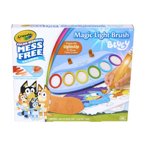 Crayola Color Wonder Bluey Magic Light Brush, Mess Free Kids Painting Set, Toddler Activities, Educational Toys, Holiday & Christmas Gifts for Ages 3 & Up