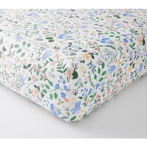 Rifle Paper Co. Bramble Fields Organic Crib Fitted Sheet | Pottery Barn Kids