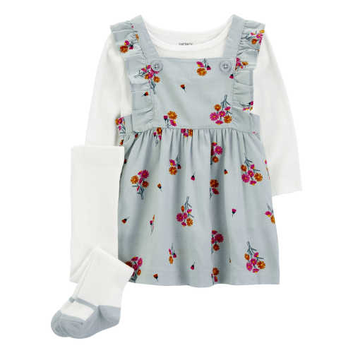 Baby 3-Piece Floral Long-Sleeve Tee & Jumper Set - Carter's | Carter's