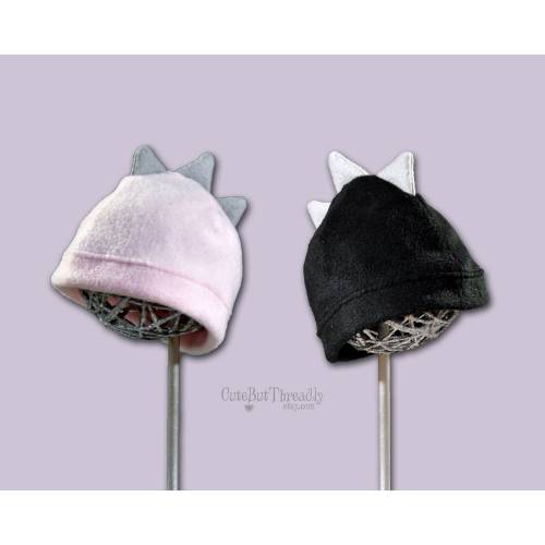 Fleece Baby Hat with Horns or Spikes, 0-3 Months/Newborn, baby shower gifts, Halloween Baby Hat