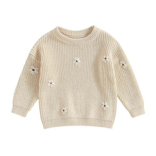 Daisy Embroidered Knit Sweater