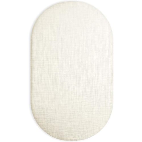Bassinet Sheet for Baby Boy and Girl, Universal Fit for Rectangle, Oval, Hourglass Bassinet Mattress, Moses Basket Sheets (Cream)