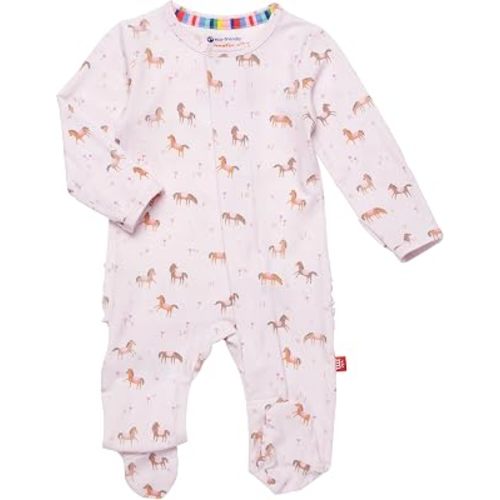 Magnetic Me Girls Modal Magnetic Baby Footie Pajamas