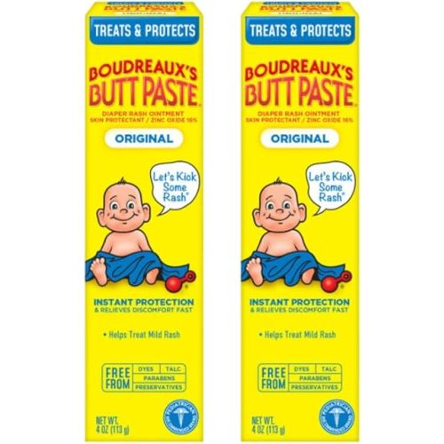 BOUDREAUX'S Butt Paste, Diaper Rash Ointment, Tube 4 Oz, 2 Count