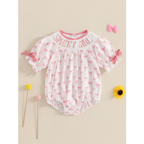 newborn baby girl summer romper short sleeve floral print - Temu