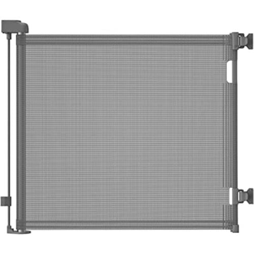dearlomum Retractable Baby Gate,Mesh Baby Gate or Mesh Dog Gate,33" Tall,Extends up to 71" Wide,Child Safety Gate for Doorways,Stairs,Hallways,Indoor/Outdoor(Grey,33"x71")