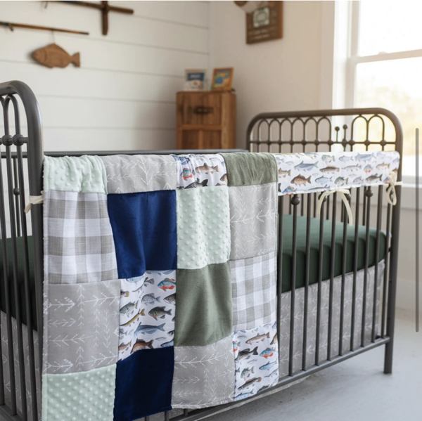 Fresh Water Fish Boy Crib Bedding - Fishing Nursery - DBC Baby Bedding Co – DBC Baby Bedding Co