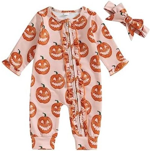 Halloween Newborn Baby Girl Clothes Infant Long Sleeve Romper Jumpsuit Bodysuit Christmas Outfits