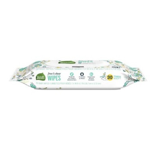 Seventh Generation Free & Clear Baby Wipes with Flip-Top Dispenser - 30ct