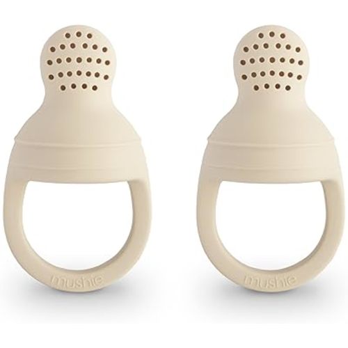 mushie Silicone Baby Fresh Fruit & Food Feeder Pacifier | 6 Months+ (Shifting Sand)