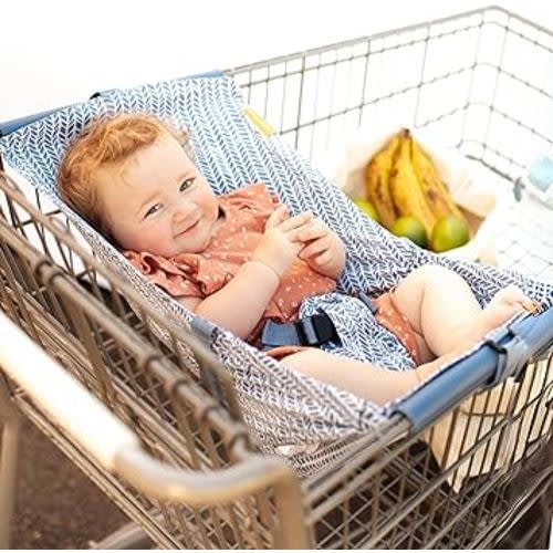 Shopping Cart Hammock for Infants and Toddlers, Babies, for All Car Seat Models, Grocery Cart for Baby, Capacity of up to 50 lbs, Blue Little Arrow