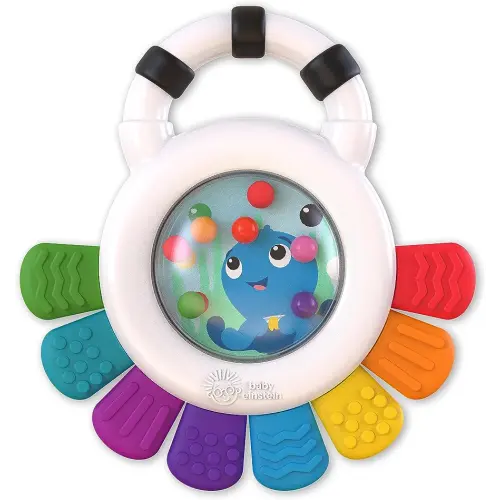 Baby Einstein Outstanding Opus The Octopus Sensory Rattle & Teether Multi-Use Toy, BPA Free & Chillable, 3 Months & up, Multicolored