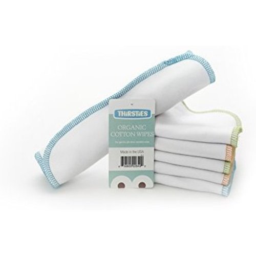 Thirsties Organic Cotton Reusable Cloth Wipes - 6 Pack