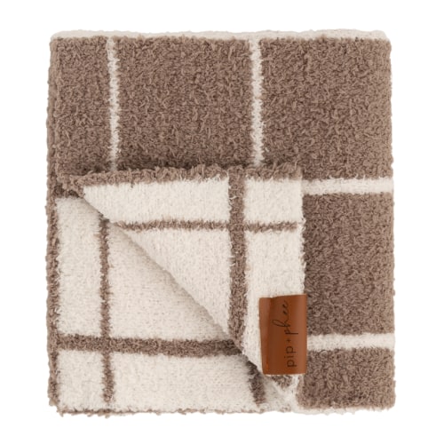 Large size Pip and Phee Maple Grid Plush Blanket