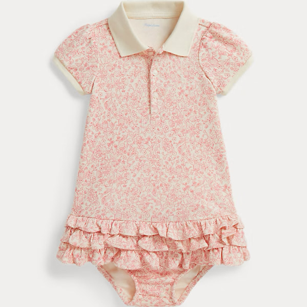 Strawberry Cotton Polo Dress & Bloomer