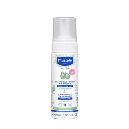 Mustela Cradle Cap Foam Shampoo for Newborn - Baby Shampoo with Natural Avocado