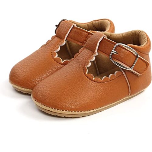 SOFMUO Baby Boys Girls High Top Ankle PU Leather Sneakers Soft Rubber Sole Infant Moccasins Newborn Oxford Loafers Anti-Slip Toddler Wedding Uniform Dress Shoes