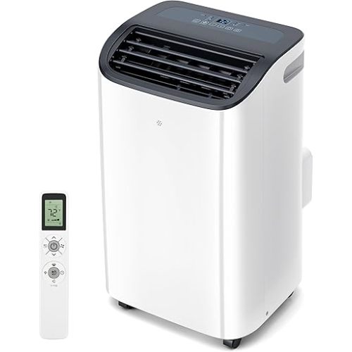 EUHOMY 14000 BTU Portable Air Conditioners Cools up to 700 Sq.ft, Auto-Evaporation Quiet AC Unit with Smart Sleep Mode, 24H Timer, Remote, 4-in-1 Air Cooler for Family