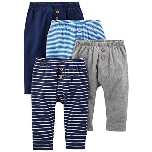 Simple Joys by Carter's Unisex Babies' Cotton Pants, Pack of 4