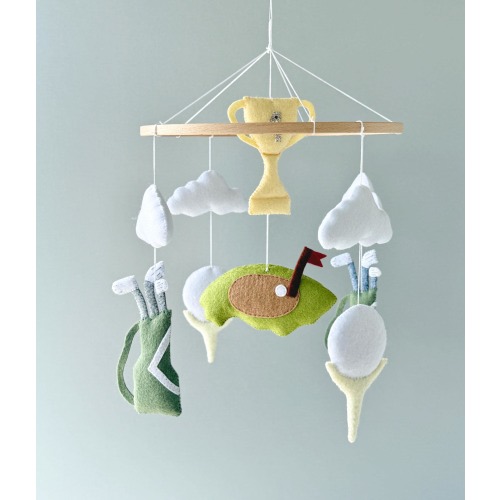 Golf baby mobile nursery, baby boy sport mobile, golfing nursery decor, crib mobile