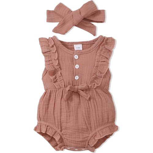 Renotemy Newborn Infant Baby Girl Clothes Rompers Summer Jumpsuits Short Sleeve Romper Infant Baby Clothes Girl