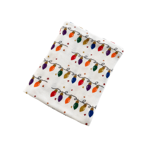 Organic Cotton Waffle Swaddle, Christmas Lights