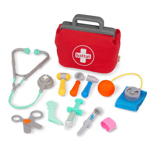Battat Mini Medic Doctor Plastic Play Set with 10pcs and Storage Bag, Toddler and Preschool Toys