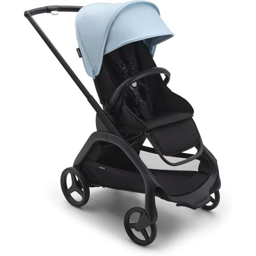 Bugaboo Dragonfly City Stroller, Lightweight Compact Baby Stroller with One Hand Easy Fold in any Position, Full Suspension, XL Underseat Basket, Graphite Chassis and Skyline Blue Sun Canopy
