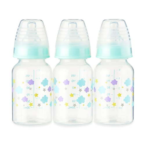 Parent's Choice Standard Neck Bottle, 5 fl oz, 3 Pack, Multicolor, Newborn 0+ Months