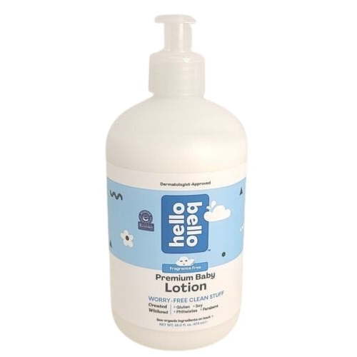 Hello Bello Premium Baby Lotion Vegan and Cruelty Free Fragrance Free 16 FL Oz