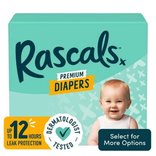 Rascals Premium CoComelon Absorbent Baby Diapers Size 6, 54 Count (Select for More Options)