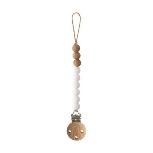 Silicone Pacifier Clip | Eva White One Size