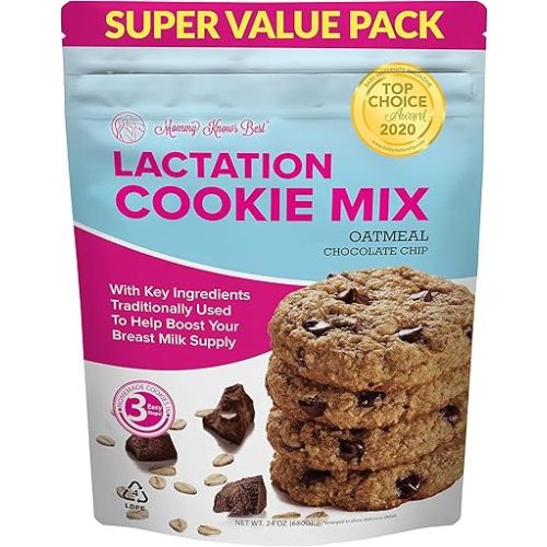 Lactation Cookies Mix - Oatmeal Breastfeeding Cookie Supplement Support for Breast Milk Supply Increase (Chocolate Chip, 1.5 Pound (Pack of 1))