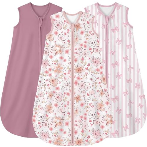 Yoofoss Baby Sleep Sack 6-12 Months Wearable Blanket for Babies 100% Organic Cotton 2-Way Zipper TOG 0.5 Toddler Sleeping Sack 3 Pack, Comfy Lightweight Sleep Sacks