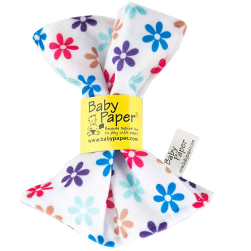 Baby Paper Original Crinkle Teether & Sensory Toy for Babies & Infants | Flower Print | Non-Toxic, Washable | Great for Baby Showers