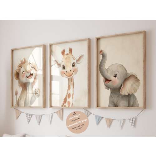 Safari animal nursery, Animal nursery, Safari animal prints, Personalized name print, Safari baby animals, Jungle nursery, boy nursery decor