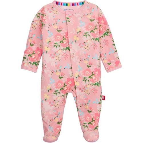 Magnetic Me Girls Modal Magnetic Baby Footie Pajamas | Silky Soft Modal Fabric | Baby Sleepers Available Sizes PRE - 24M