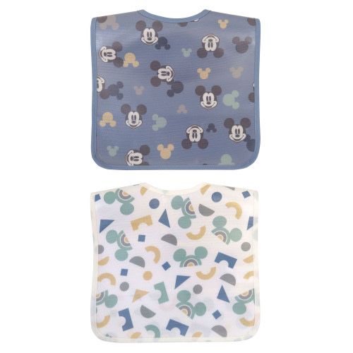 Disney's Mickey Mouse 2 Pack Boy Stay-Dry Canvas Bib