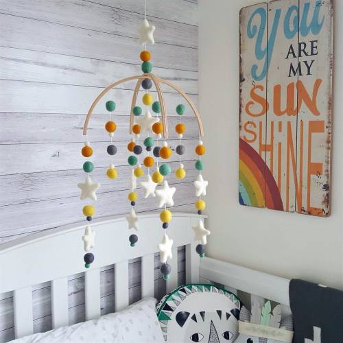 Baby Mobile, Cot Mobile, Nursery Mobile, Crib Mobile, Felt Ball Mobile, Colorful Baby Mobile, Baby Boy Mobile, Baby Shower Gift, Mobile Baby