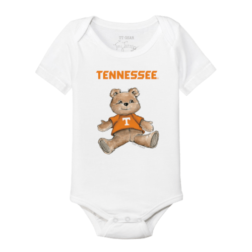 Infant Tiny Turnip White Tennessee Volunteers Teddy Bear Bodysuit