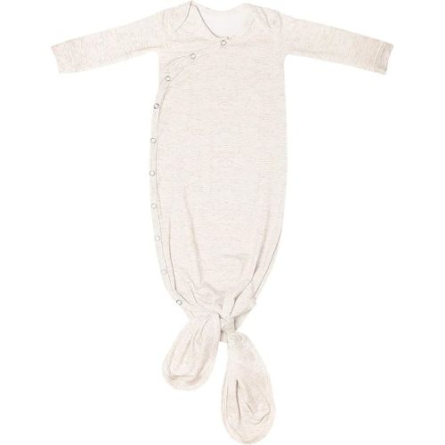 Copper Pearl Baby Gown - Knotted Newborn Sleepers for Baby Boy and Girl, Soft Stretchy Long Sleeve Infant Gowns with Bottom Tie and Hand Mittens, Perfect Hospital Coming Home Outfit (Oat)