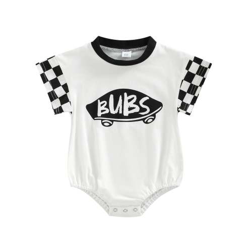 Bubs Checkered Infant Baby Girl Boy Plaid Short Sleeve Romper – August + Willow