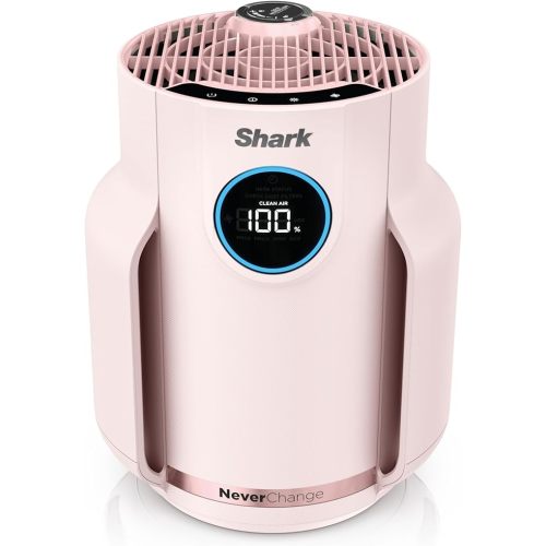 Shark NeverChange Air Purifier Compact Pro with Long-lasting HEPA Exceeding Filtration, Captures Pet Dander, Dust, Smoke, and Allergens, up to 250 sq. ft. for Bedroom, Home Office, Dorm, HP072PK