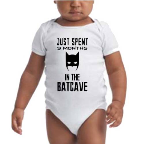 Batcave White Onesie® - Funny Baby Onesie® - Cute Superhero Baby Onesie®