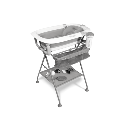 Luxury Bath Kit Grey - Foldable baby bathtub with bath stand