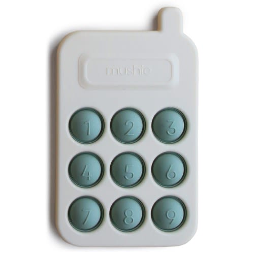 Mushie Phone Press Toy, Cambridge Blue