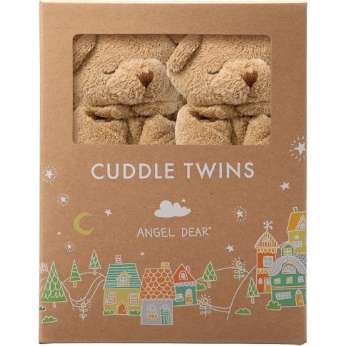 Angel Dear Cuddle Twins Blankie, Brown Bear