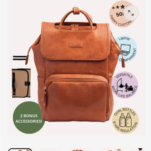 UPPER Leather Diaper Bag Backpack
